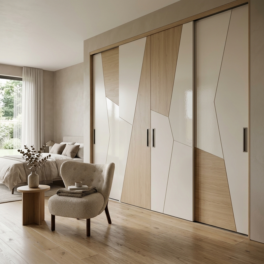 Современный 3-дверный шкаф-купе Комби